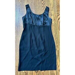J.R. Nites by Caliendo Women's Size 8 Black Satin A-line Little Black Dress‎ EUC